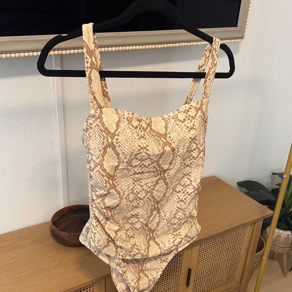 Snake Print One Piece Swimsuit